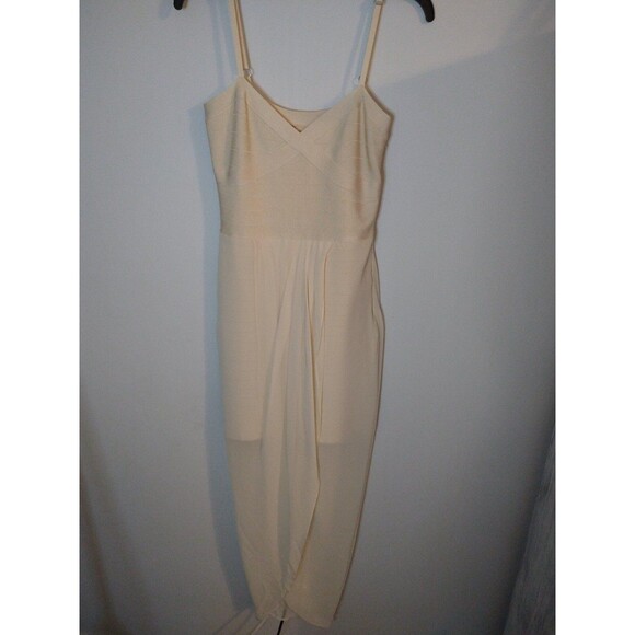Bebe bodycon maxi sheer dress Md cream summer Sexy City Boho - Picture 5 of 12